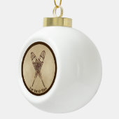 Schneeschuhe für altes Papier Keramik Kugel-Ornament (Rechts)