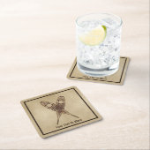 Schneeschuhe für altes Papier Rechteckiger Pappuntersetzer (Vor Ort)