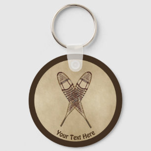 Schneeschuhe für altes Papier Schlüsselanhänger