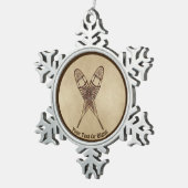 Schneeschuhe für altes Papier Schneeflocken Zinn-Ornament (Rechts)