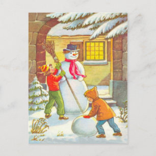 Schneeschuhe für Gebäude Feiertagspostkarte