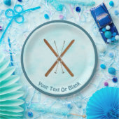 Schneeschuhe für Langlaufen und Polen Pappteller (Party)