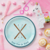 Schneeschuhe für Langlaufen und Polen Pappteller (Party)