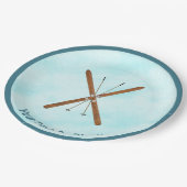 Schneeschuhe für Langlaufen und Polen Pappteller (Schrägansicht)