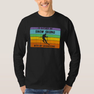 Schneeschuhe lieber mit Grandsonnen Vintag Schnee T-Shirt