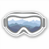 Schneeschuhe mit Blick auf die Bergkette Aufkleber (Vorderseite)