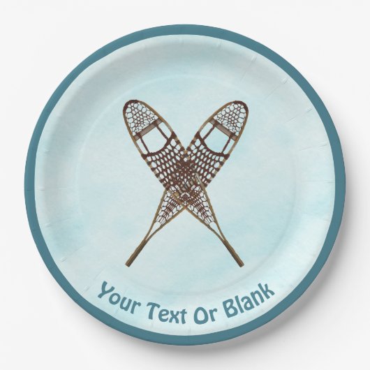 Schneeschuhe Pappteller (Vorderseite)