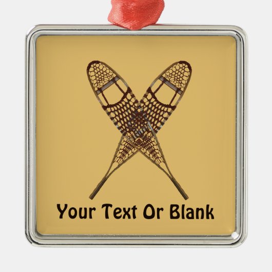 Schneeschuhe Silbernes Ornament (Vorne)