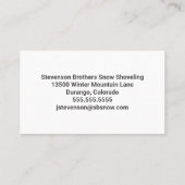 Schneeschuhe Umlade Modernes Unternehmen Visitenkarte (Rückseite)