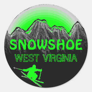 Schneeschuhe West Virginia Green Ski Aufkleber