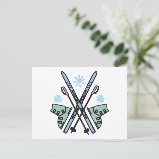 Schneeschuhen Postkarte (Stehend Vorderseite)