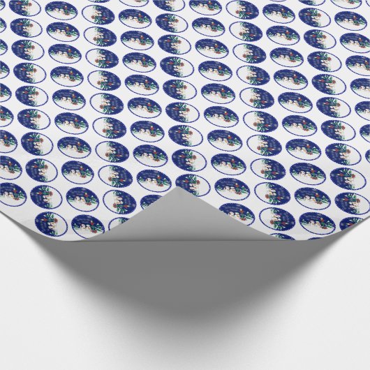 Schneeschuhfahrer Geschenkpapier (Ecke)