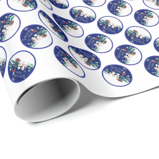 Schneeschuhfahrer Geschenkpapier (Rolleneckpunkt)