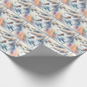 Schneeschuhfahrer im Wasser Geschenkpapier (Ecke)