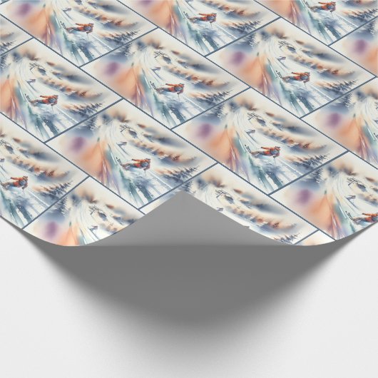 Schneeschuhfahrer im Wasser Geschenkpapier (Ecke)