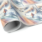 Schneeschuhfahrer im Wasser Geschenkpapier (Rolleneckpunkt)