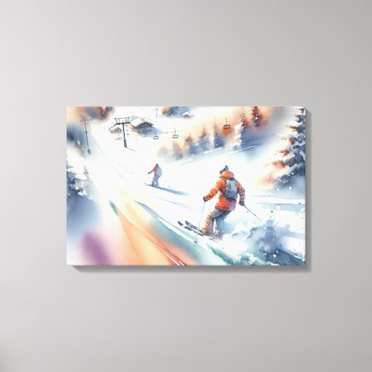 Schneeschuhfahrer im Wasser Leinwanddruck (Vorderseite)