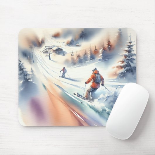 Schneeschuhfahrer im Wasser Mousepad (Mit Mouse)