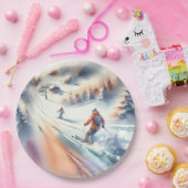 Schneeschuhfahrer im Wasser Pappteller (Party)