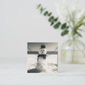 Schneeschuhfahrer Quadratische Visitenkarte (Stehend Vorderseite)