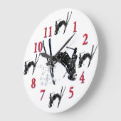 Schneeschuhfahrer - Zeit zum Skifahren Große Wanduhr (Winkel)