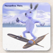Schneeschuhhase Getränkeuntersetzer (Vorderseite)