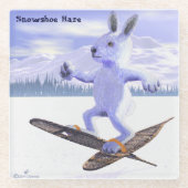 Schneeschuhhase Glasuntersetzer (Vorderseite)