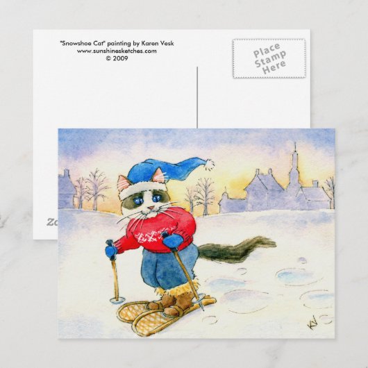 Schneeschuhkäse Postkarte (Vorne/Hinten)