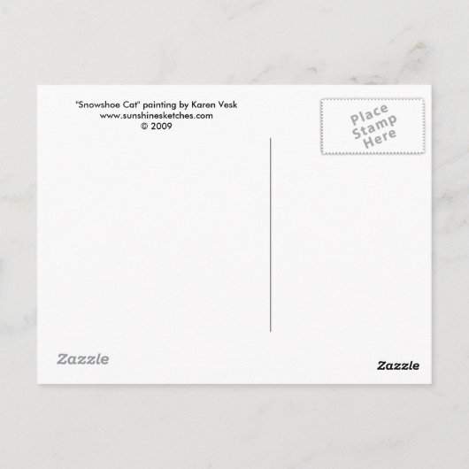 Schneeschuhkäse Postkarte (Rückseite)