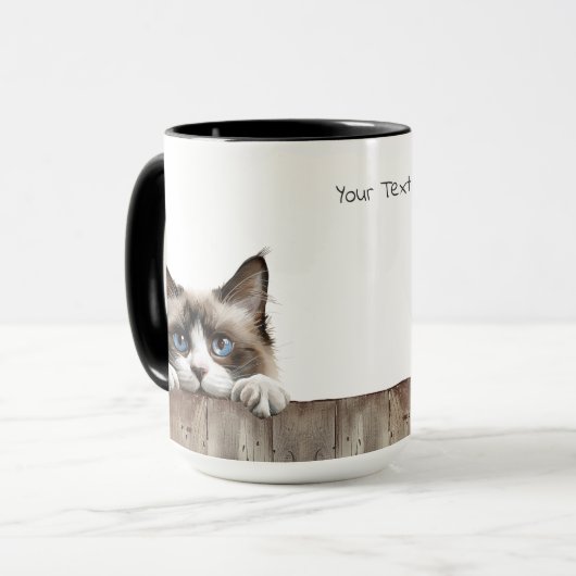 Schneeschuhkatze Tasse (Vorderseite Links)