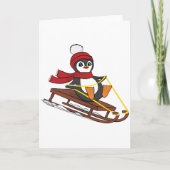 Schneeschuhlaufen Pinguin Niedliche Tiere Winter Karte (Vorderseite)