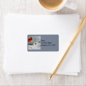 Schneeschuhrabbit und Roter Kardinal Bird - Farbe Adressaufkleber (Insitu)