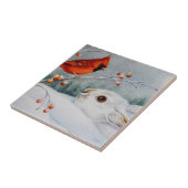 Schneeschuhrabbit und Roter Kardinal Fliese (Seite)