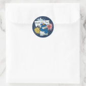 Schneeschuhwanderer Runder Aufkleber (Tasche)