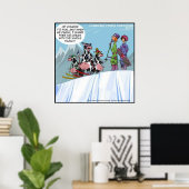 Schneeschuhwanderfamilie Witzig Poster (Heimbüro)