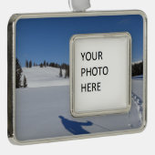 Schneeschuhwandern im Yellowstone-Nationalpark Rahmen-Ornament Silber (Rechts)