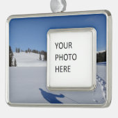 Schneeschuhwandern im Yellowstone-Nationalpark Rahmen-Ornament Silber (Links)