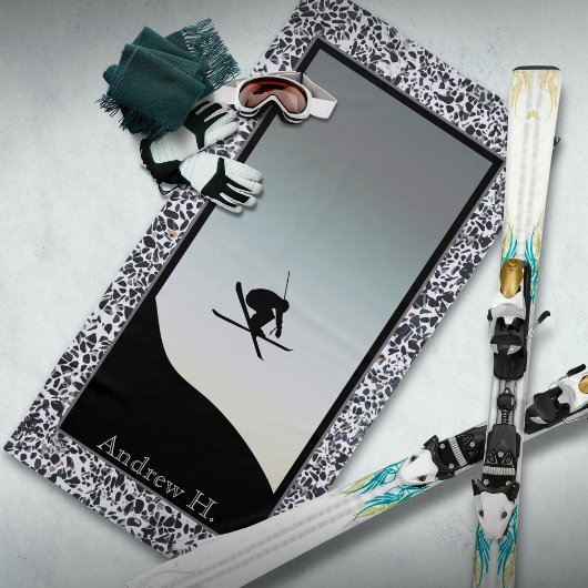 Schneeschuhwandern - Schwarz-weißes Strandtuch