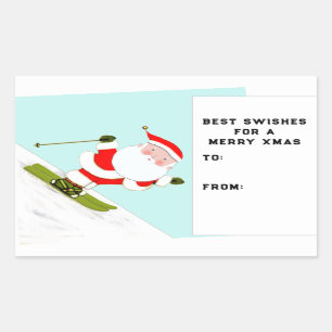 Schneeschuhwandern Weihnachtsfeiertag - Tags Rechteckiger Aufkleber