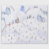 Schneeschuhwandern zu Weihnachten Schneeschuhwande Geschenkpapier (Flach)