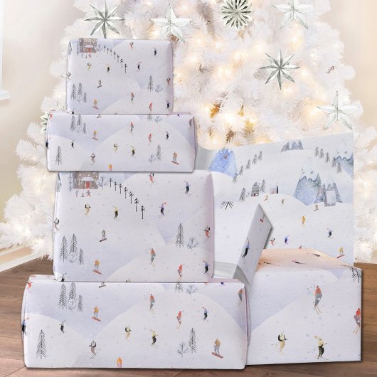 Schneeschuhwandern zu Weihnachten Schneeschuhwande Geschenkpapier