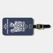 Schneeschuhwanderung Funny Ski Bear Winter Gepäckanhänger (Vorderseite horizontal)