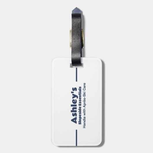 Schneeschuhwanderung Funny Ski Bear Winter Gepäckanhänger (Rückseite vertikal)