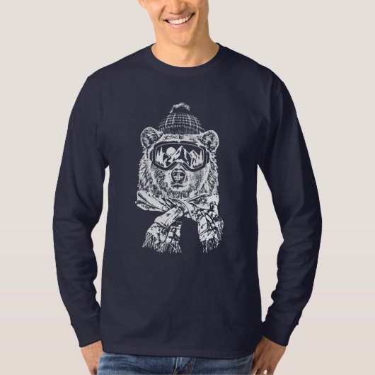 Schneeschuhwanderung Funny Ski Bear Winter T-Shirt (Vorderseite)