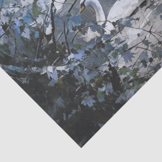 Schneeschwäne, Winter am Teich Seidenpapier (Ausschnitt)