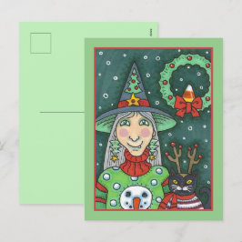 SCHNEESCHWÄTER, SCHWARZE CAT XMAS HALLOWEG FEIERTAGSPOSTKARTE