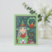 SCHNEESCHWÄTER, SCHWARZE CAT XMAS HALLOWEG FEIERTAGSPOSTKARTE (Stehend Vorderseite)