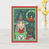 SCHNEESCHWÄTER, SCHWARZE CAT XMAS HALLOWEG KARTE (Gelbe Blume)