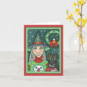 SCHNEESCHWÄTER, SCHWARZE CAT XMAS HALLOWEG KARTE (Gelbe Blume)