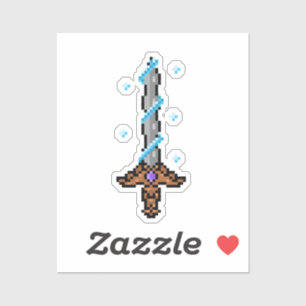 Schneeschwert Pixel Art - Retro Ice Blade Design Aufkleber